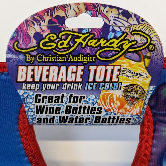 Ed Hardy Designs By Christian Audigier Neoprene Beverage Tote Tattoo Art - Picture 3 of 4